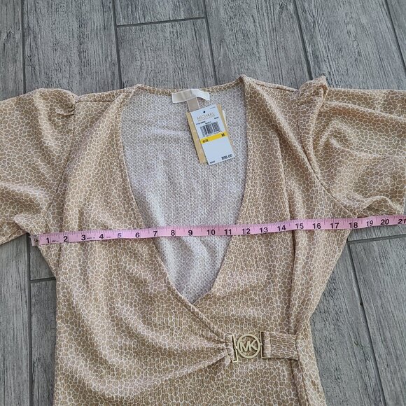 Michael Michael Kors women's khaki short sleeve blouse medium NWT - Picture 8 of 13